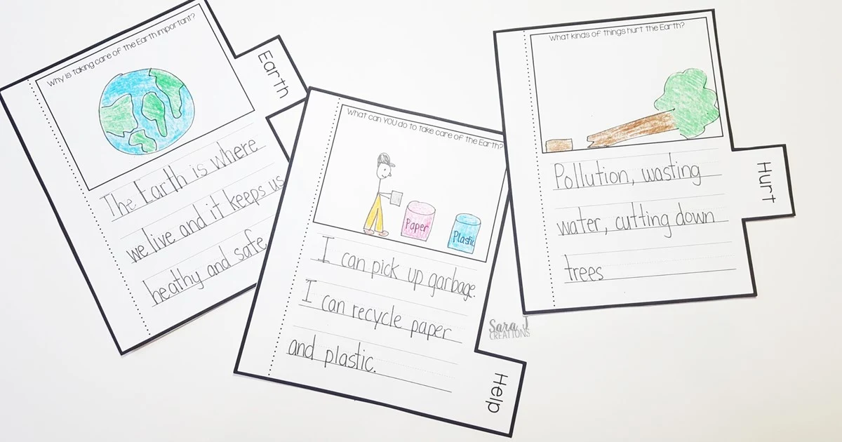 Free Earth Day mini book! The perfect writing activity for kindergarten and older.