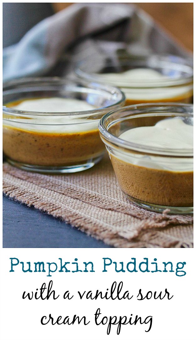 Pumpkin Pudding with Sour Cream Vanilla Topping #pudding #pumpkin