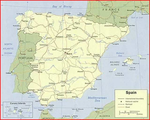 image: Spain political map