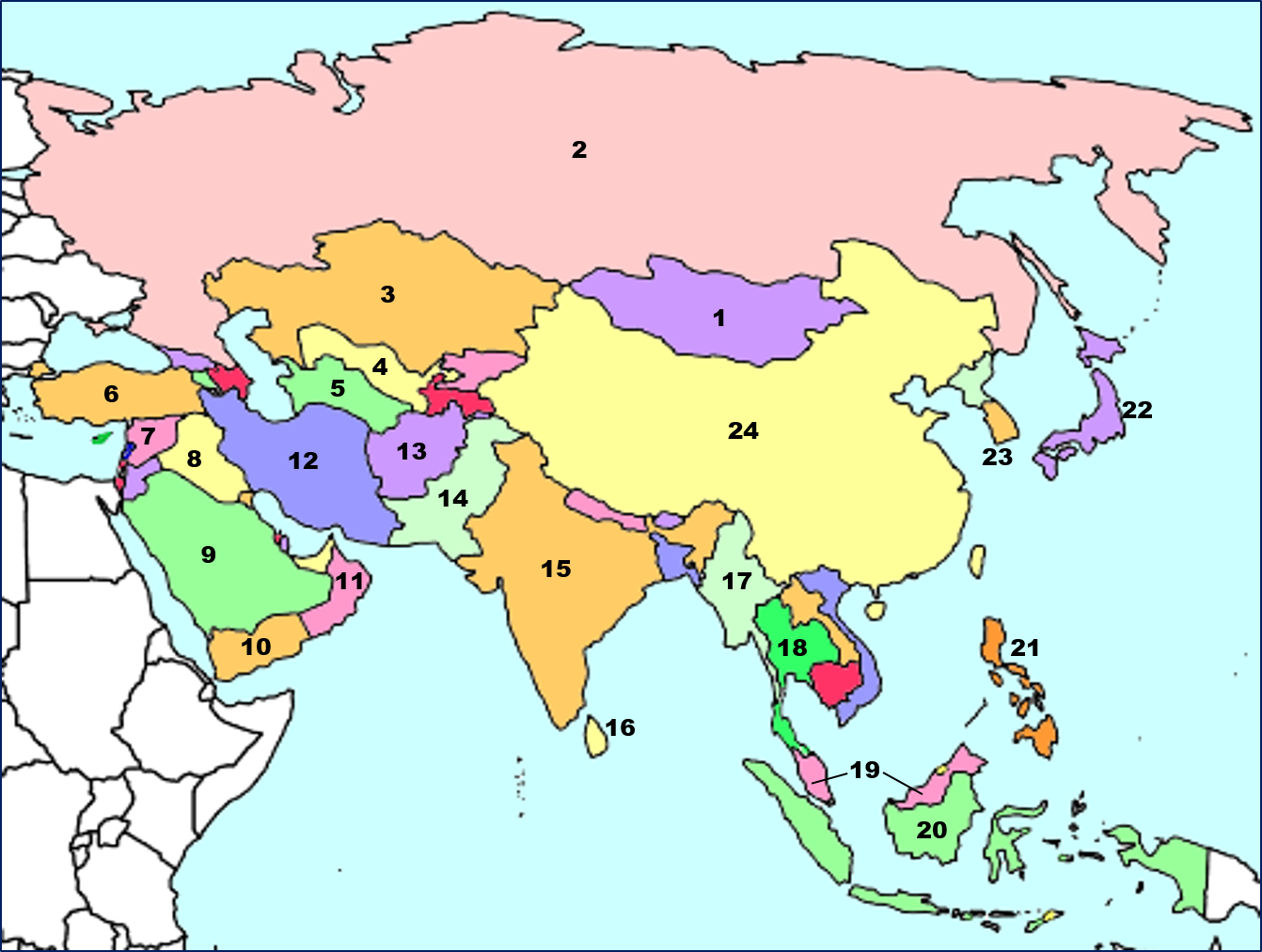 Страны азии на карте на русском языке. Азия карта со странами и столицами на русском. Политическая карта Азии. Карта Азии со странами. Карта политическая Азии со всеми странами.