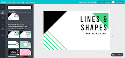 Canva example make your own business cards