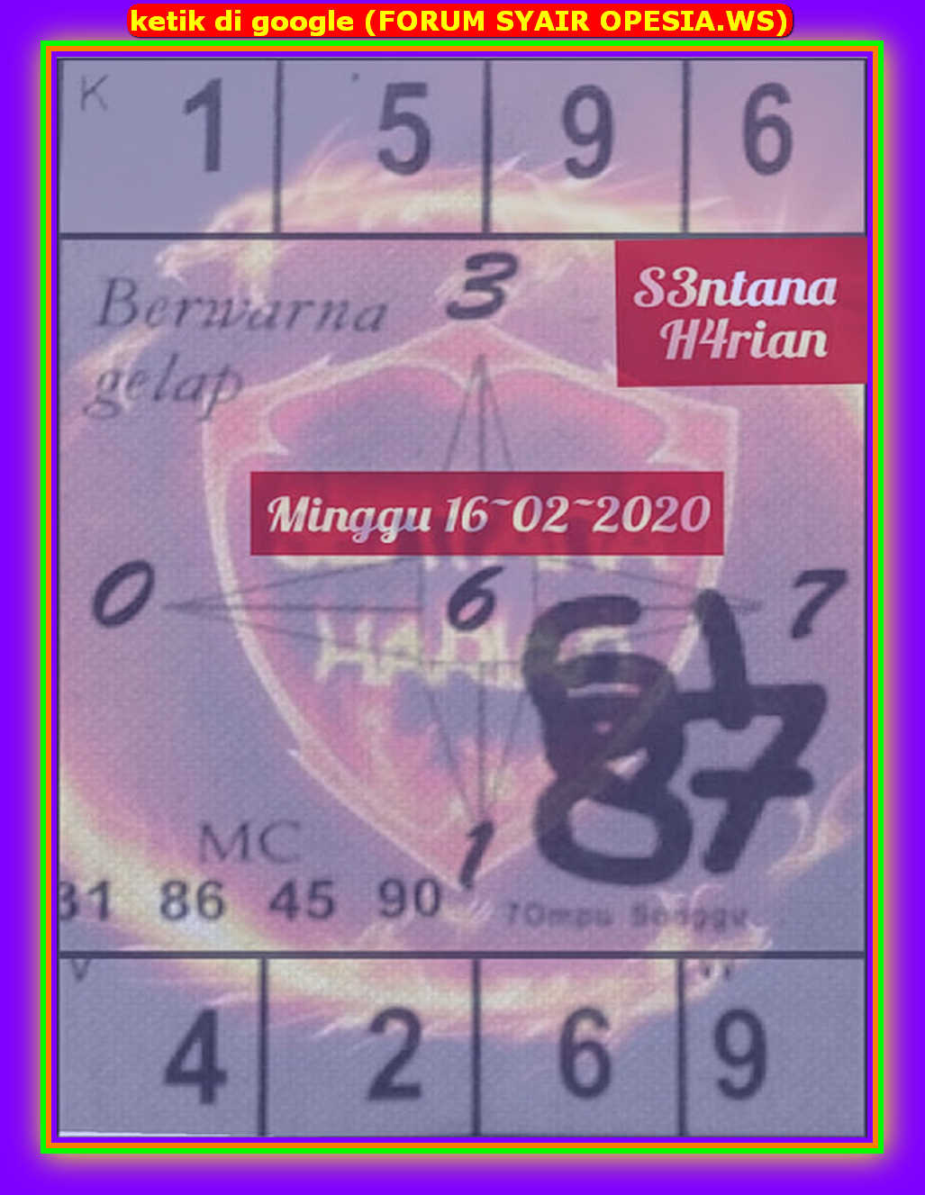 1 New Message Kode Syair Sydney 16 Februari 2020 Forum Syair Togel Hongkong Singapura Sydney