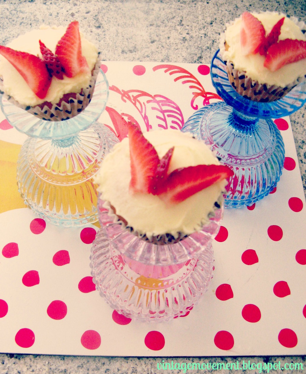 Hunted and Made Strawberry Cupcake Butterflies easiest cupcake