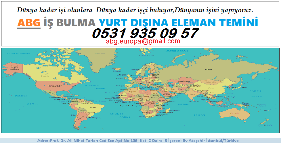 Yurt Disina Usta Arayan Firmalar 0531 Usta Isci Goturen Iscisi Eleman Alimi 2019 Istanbul Sofor