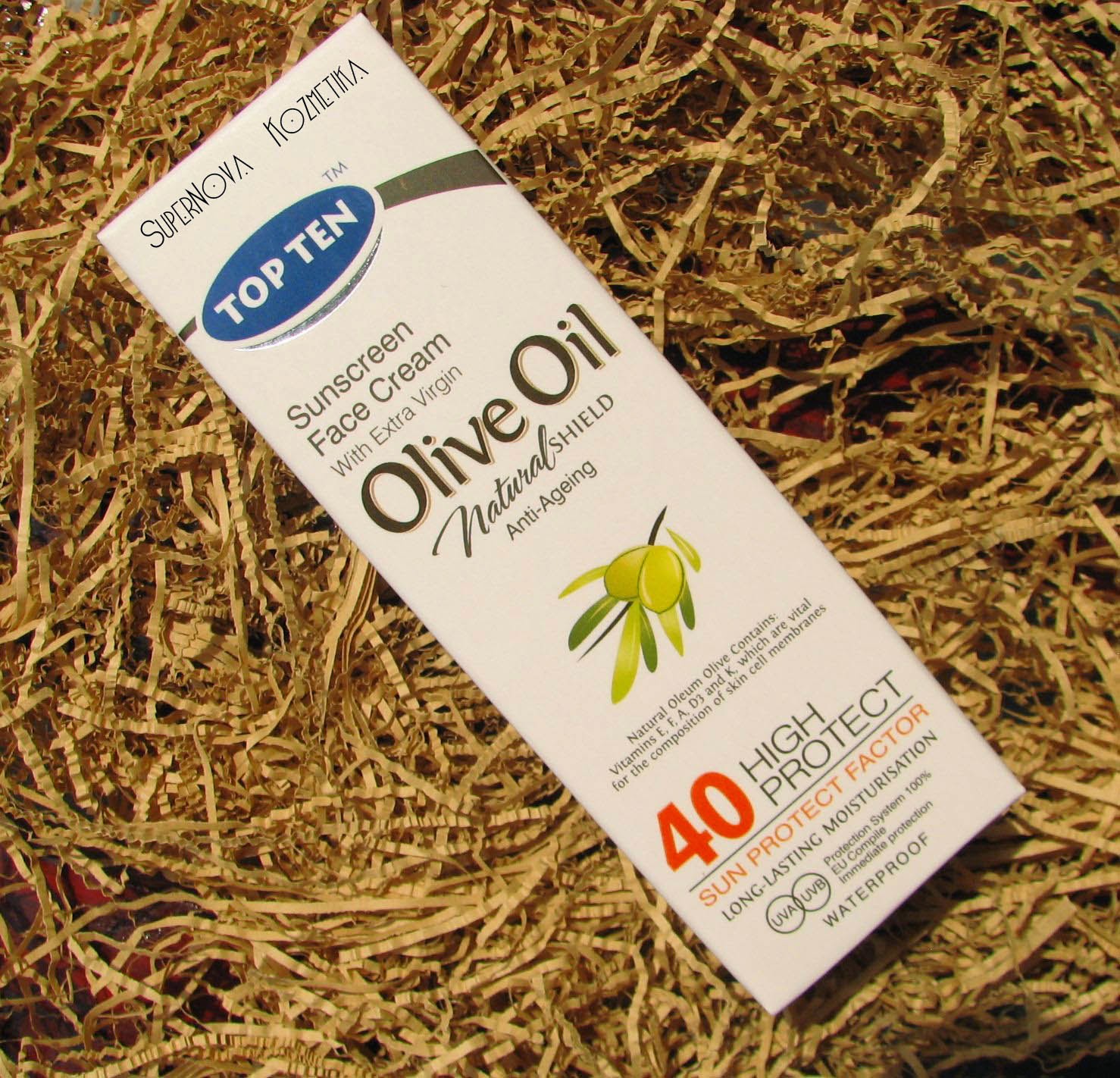 SuperNova Kozmetika Top Ten Olive Oil Sunscreen Face Cream SPF 40