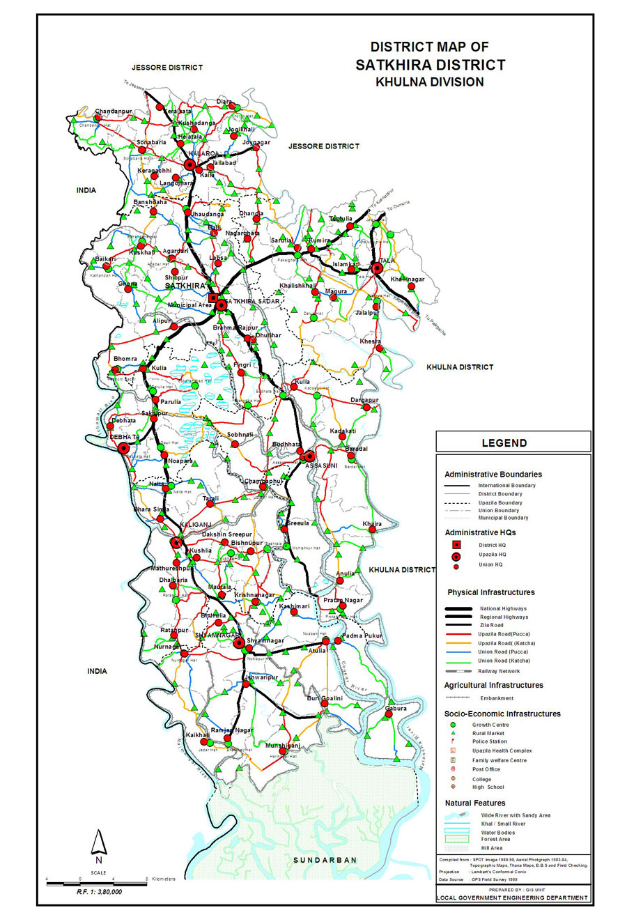 Satkhira District Map Bangladesh