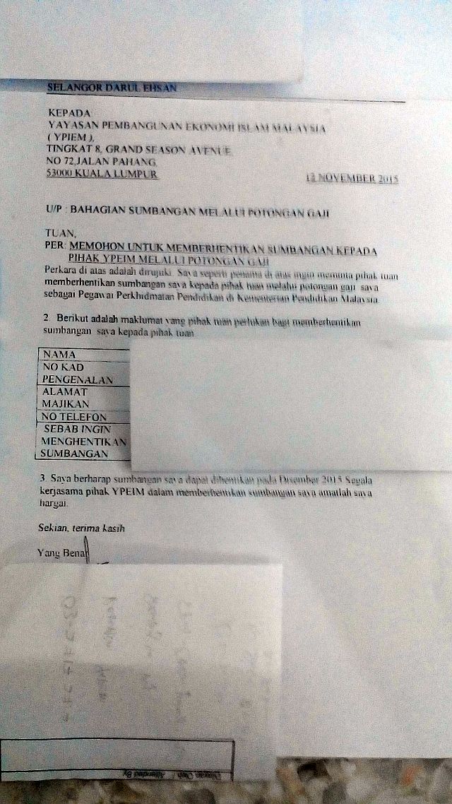 Contoh Surat Berhenti Kerja Notis Sebulan Dalam Bahasa