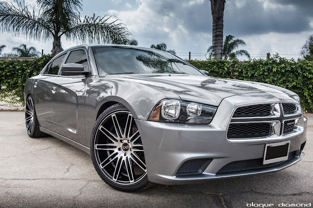 2012 Dodge Charger With 22 Inch BD-2’s in Matte Graphite - Blaque Diamond Wheels