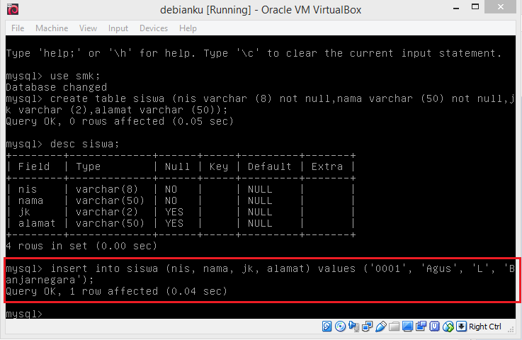 Cara Membuat Table pada MySQL dengan syntax