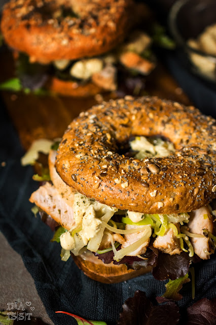 Ina Is(s)t: Puten-Bagel mit Fenchel und Senf-Dill-Soße / Turkey bagel ...