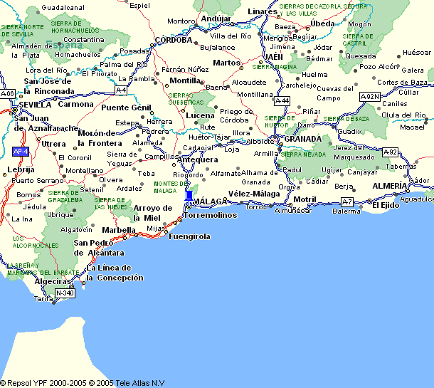 Andalucía Región Del Mapa Mapa Espana País Ciudad Región