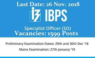 IBPS SO Recruitment 2018