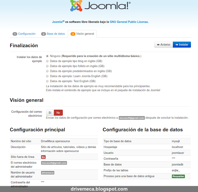 DriveMeca instalando Joomla en Linux Centos 7 paso a paso