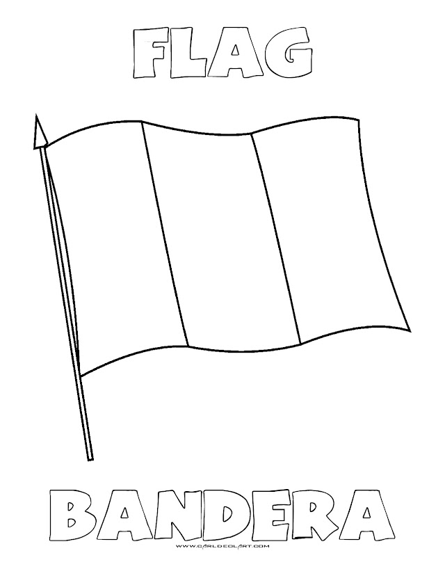 Dibujos Inglés - Español con B: Bandera - Flag