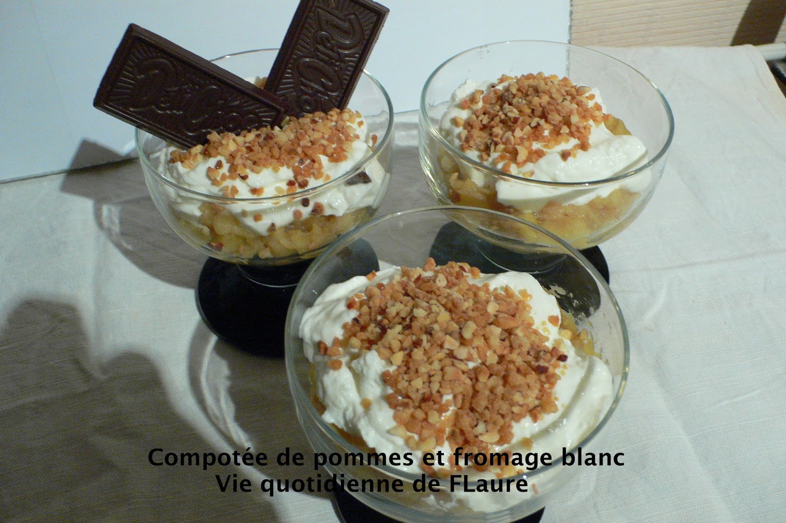 Compotée de pommes et fromage blanc