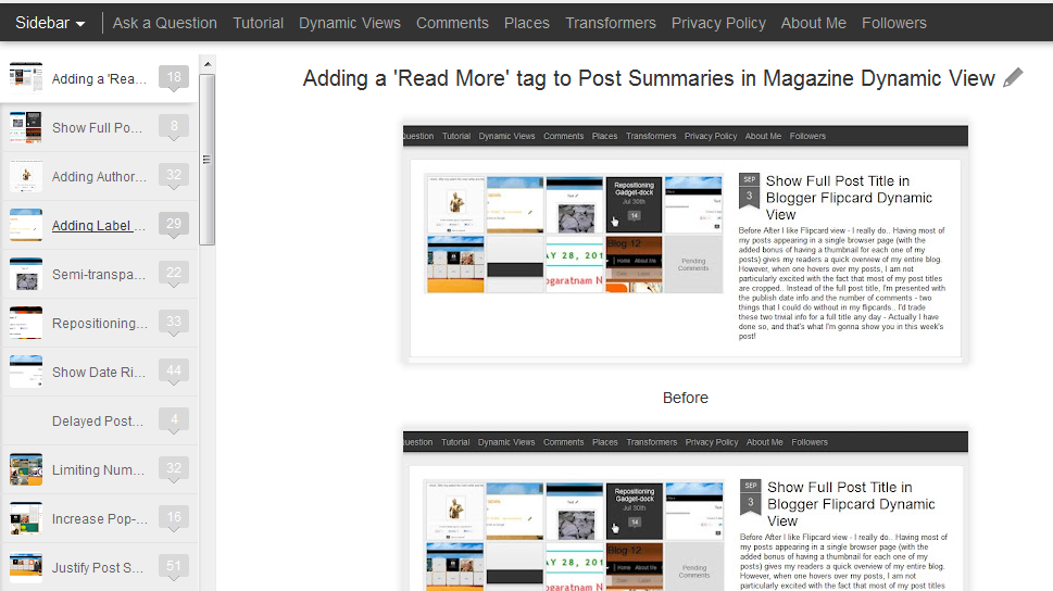 Blogger Dynamic Views tips and tricks Scrollbar for Sidebar Posts in
