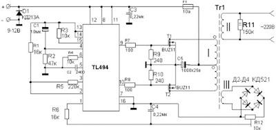 TL494 преобразователь напряжения зщцук inverter tl494