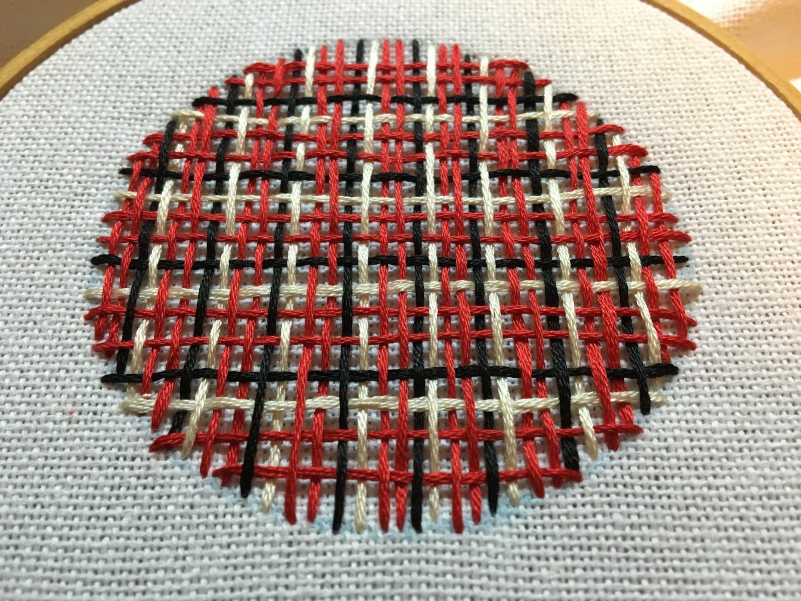 needle weaving plaid embroidery