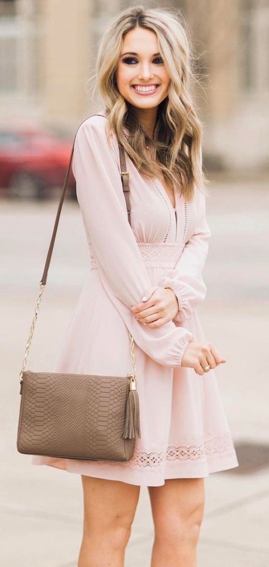 Women's fashion Super cute pastel pink dress Just a Pretty Style