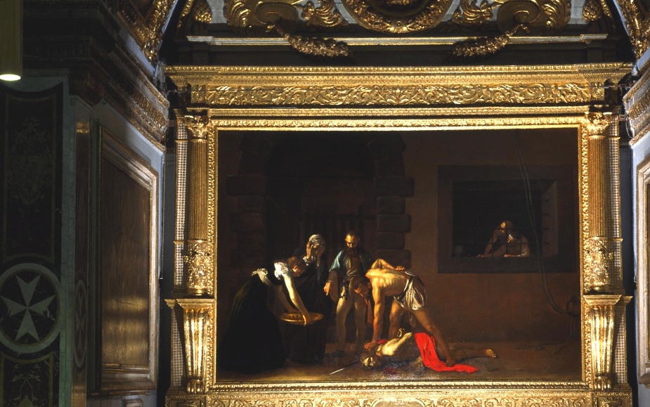 Decollazione Di San Giovanni Battista Caravaggio Firma Caravaggio Decollazione Di San Giovanni Battista