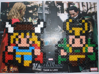 Imanes hechos con Hama Beads de Thor y Locky