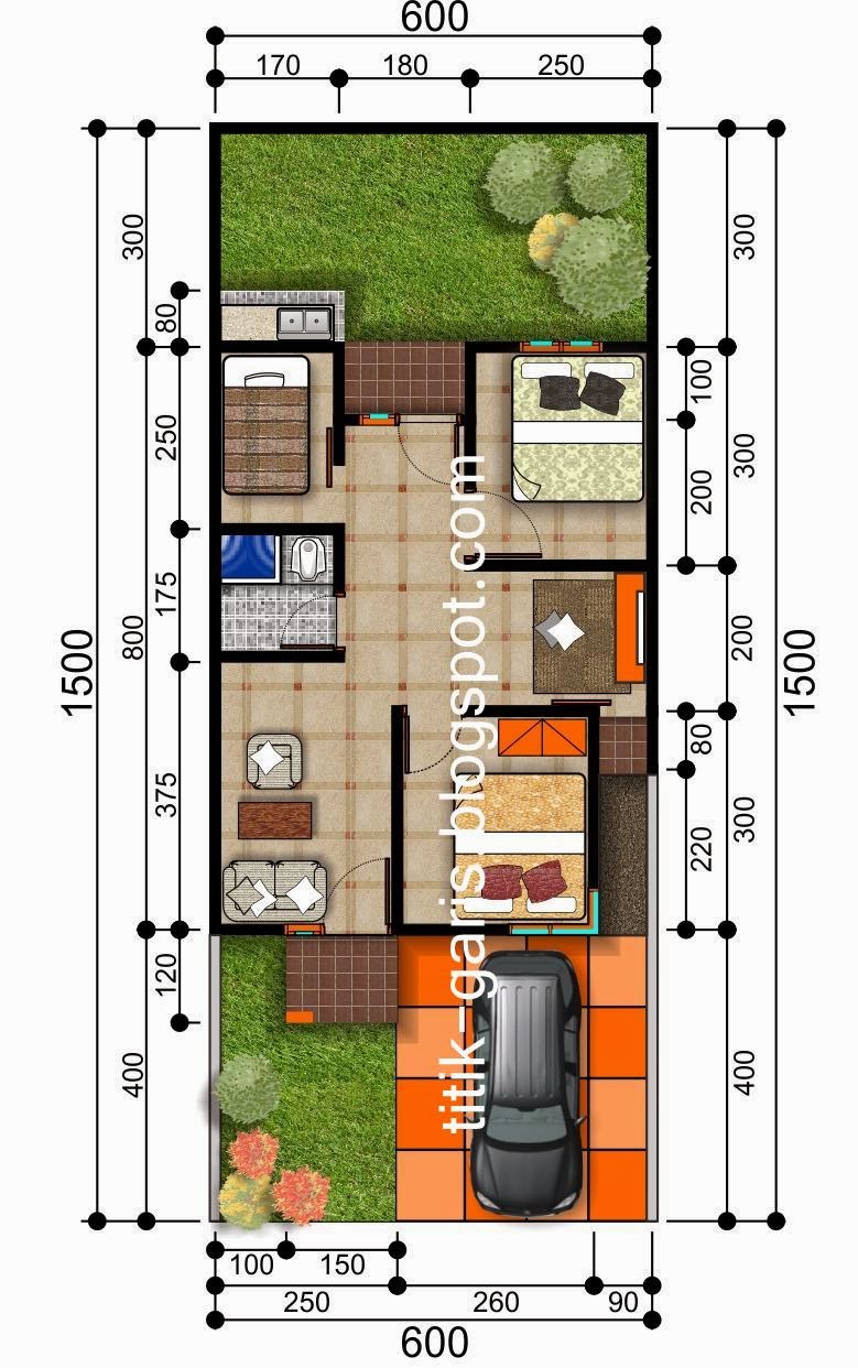 Desain Perumahan Tipe 50 m2 Rumah Garis