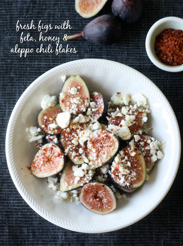 Fresh Figs with Feta, Honey, and Aleppo Chili Flakes by SeasonWithSpice.com