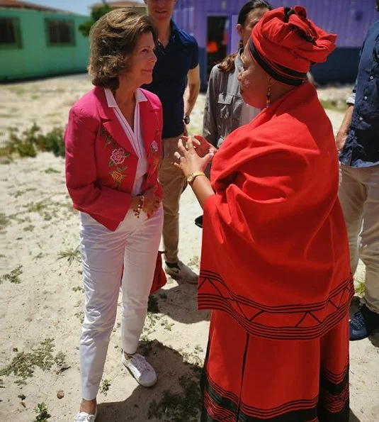 Queen Silvia of Sweden visited Philisa Abafazi Bethu in Lavender Hill and Project Playground