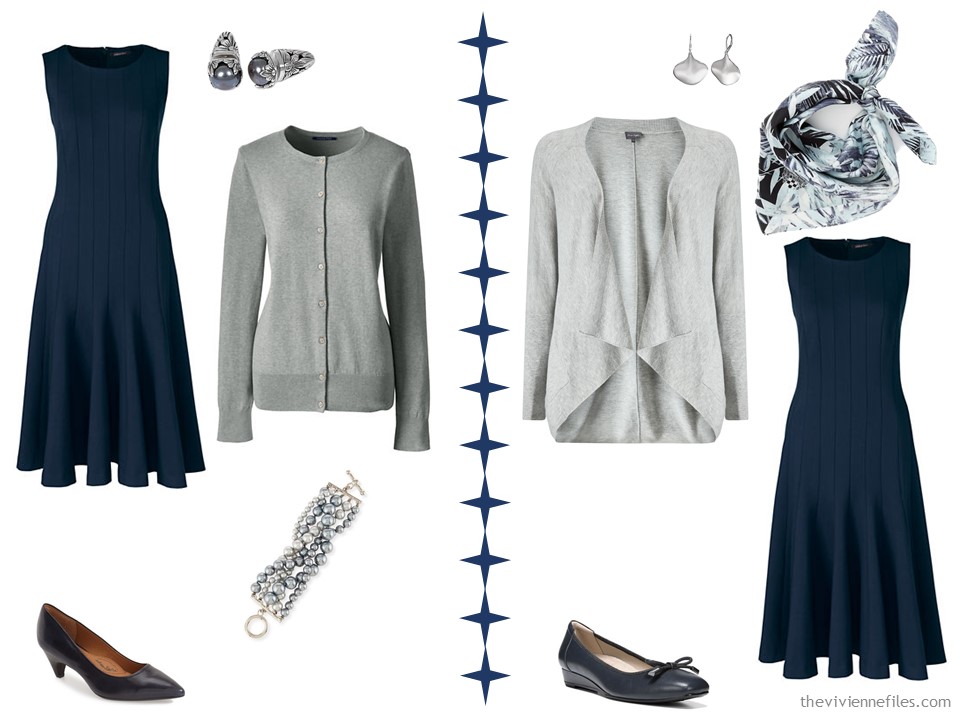 One Navy Dress in a Capsule Wardrobe 14 Ways to Wear it With Pastels
