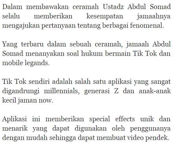 Tik Tok Ceramah Ustad Somad Lakaran Tik Tok Ceramah Ustad Somad Lakaran