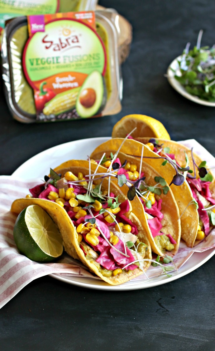 Hungry Couple Grilled Cumin Chicken Tacos with Guacamole and Pickled