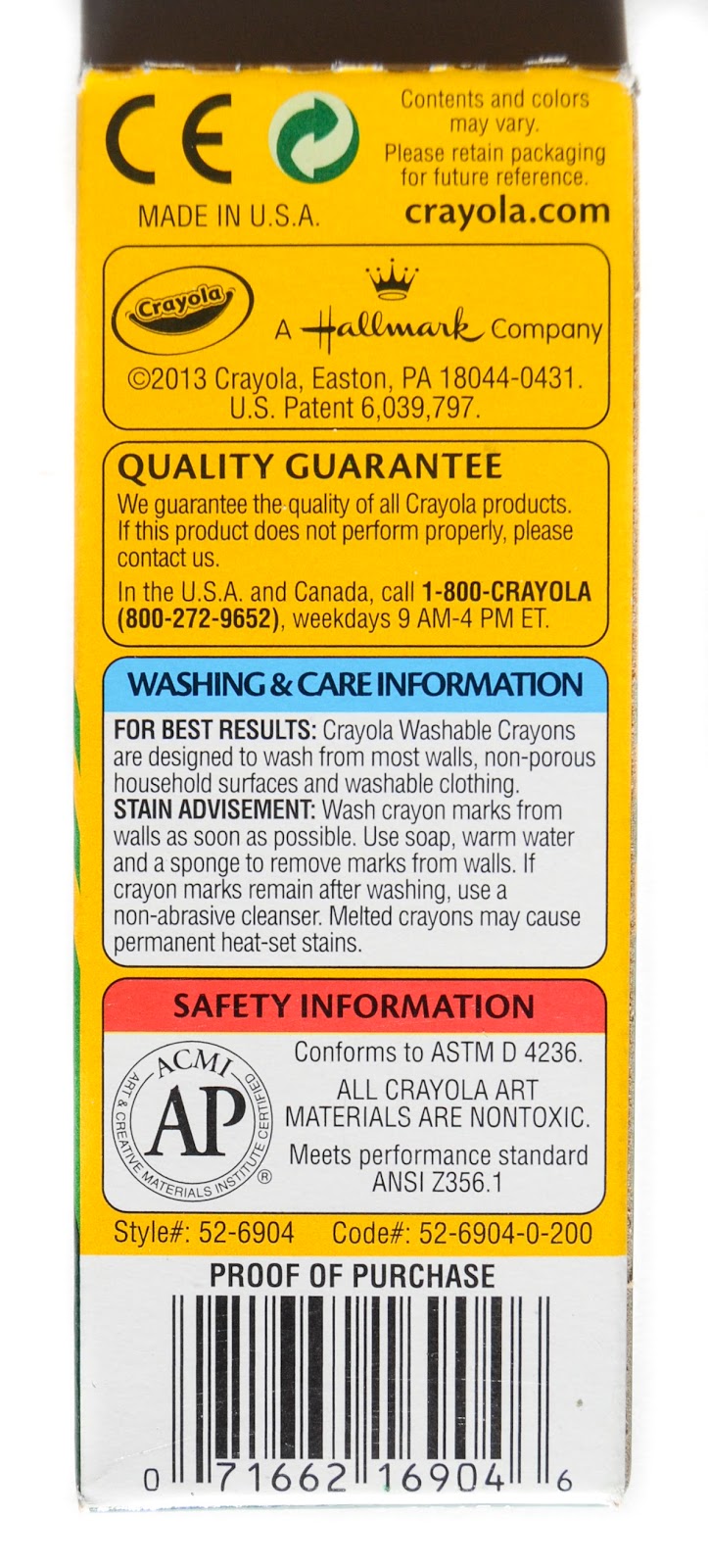 4, 16, and 24 Count Crayola Washable Crayons What's Inside the Box