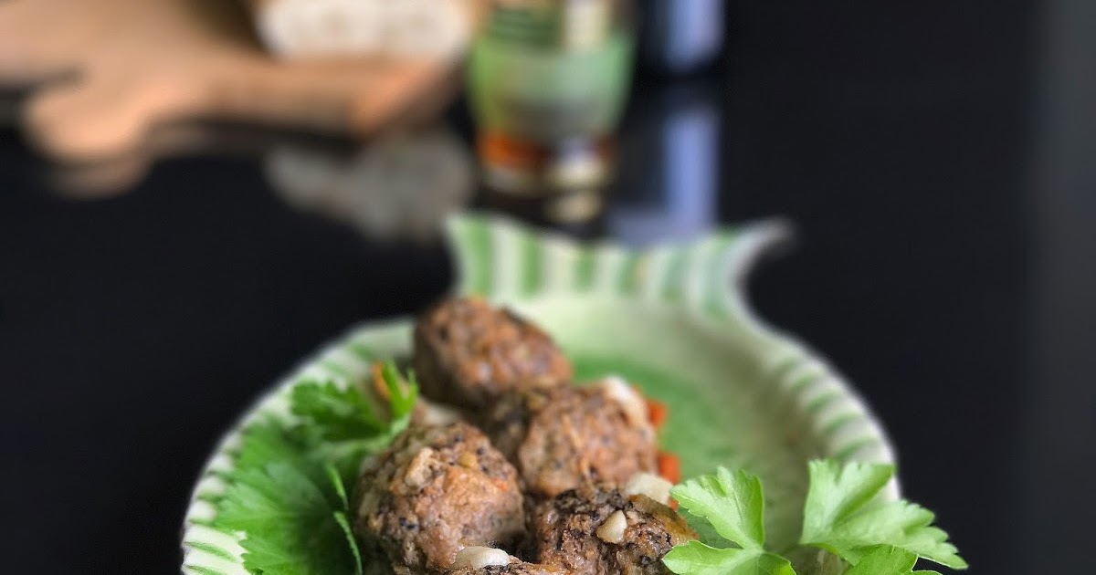 The Yum Yum Factor Manchego Stuffed Smoky Meatballs with Romesco