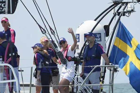 Crown Princess Victoria of Sweden on board the SCA the second day of her visit to the Volvo Ocean Race