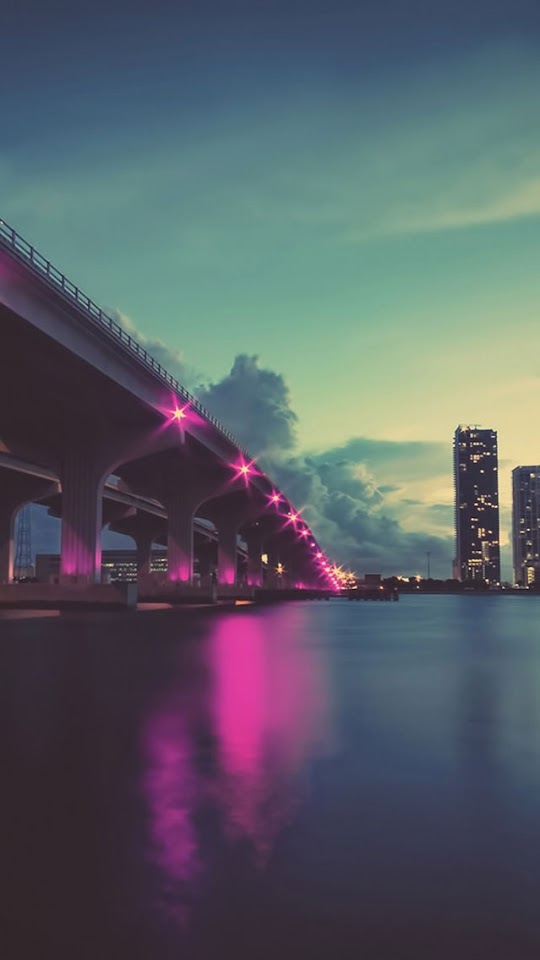 Purple Bridge Lights Water Reflection  Galaxy Note HD Wallpaper Purple Bridge Lights Water Reflection  Galaxy Note HD Wallpaper