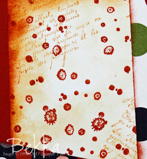 French Foliage decorated panel on Scrapbook Page