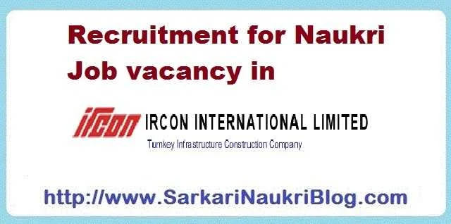 Naukri Vacancy Recruitment IRCON International 