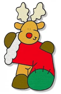 Imágenes Bordadas de Rudolf para Navidad. 