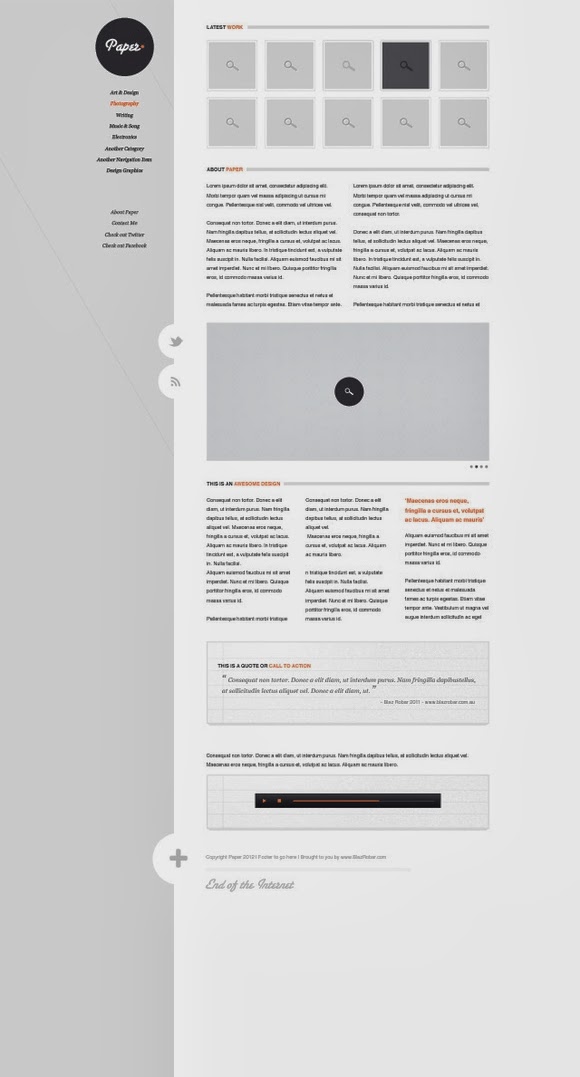 Paper – Website psd template Paper – Website psd template