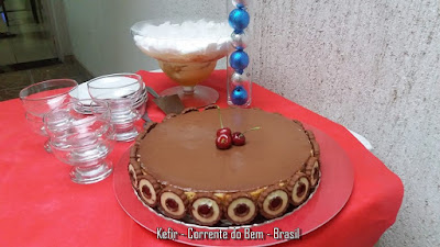 TORTA CHEESE CAKE DE KEFIR DE LEITE COM GANACHE TORTA CHEESE CAKE DE KEFIR DE LEITE COM GANACHE