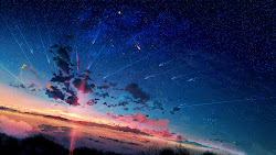 shooting star anime 4k sunset horizon scenery sky ultra widescreen wallpapers background desktop 1920