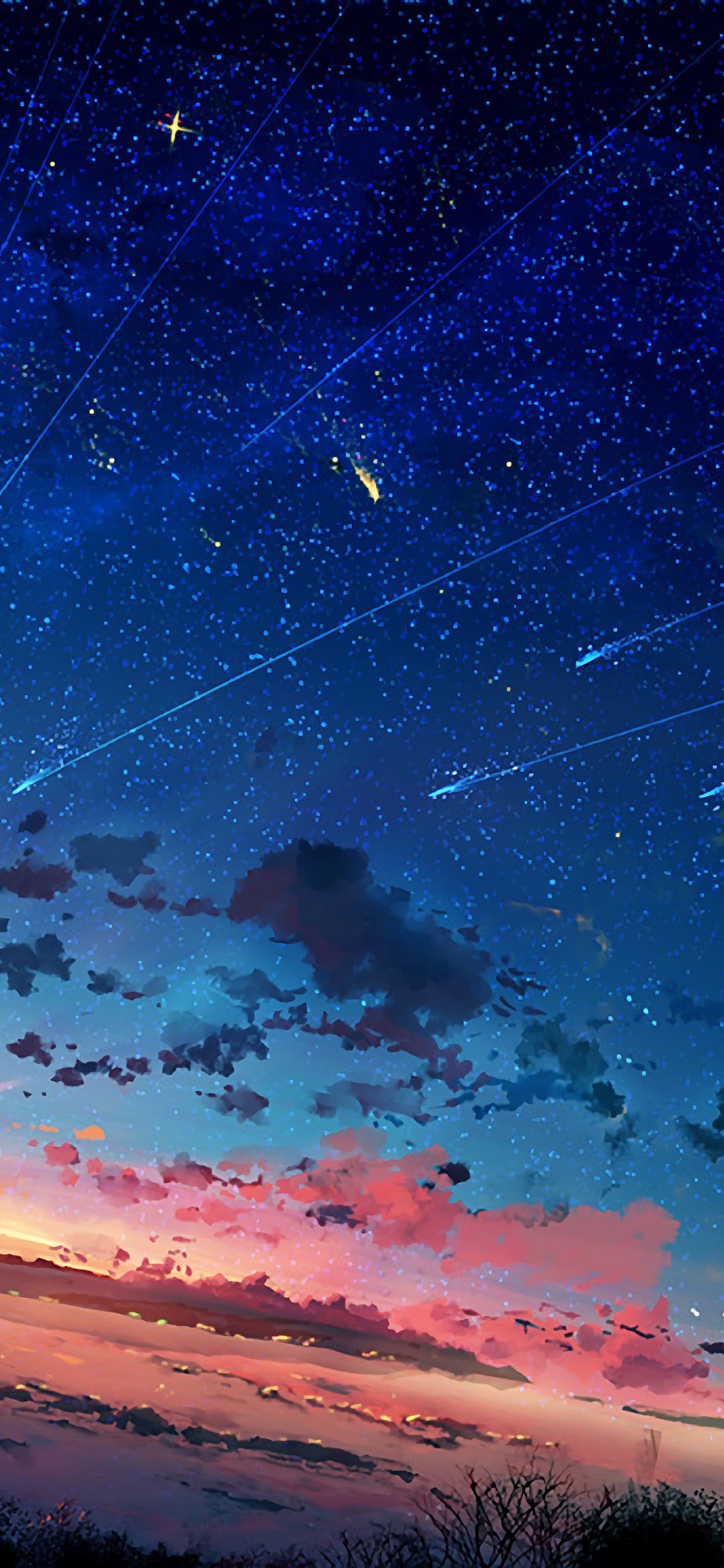 Anime Scenery Horizon Shooting Star Sunset 4k 3840x2160 Wallpaper 15