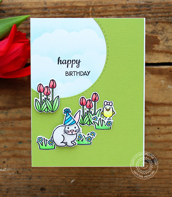 Sunny Studio Stamps: Easter Wishes Spring Birthday Card by Vanessa Menhorn
