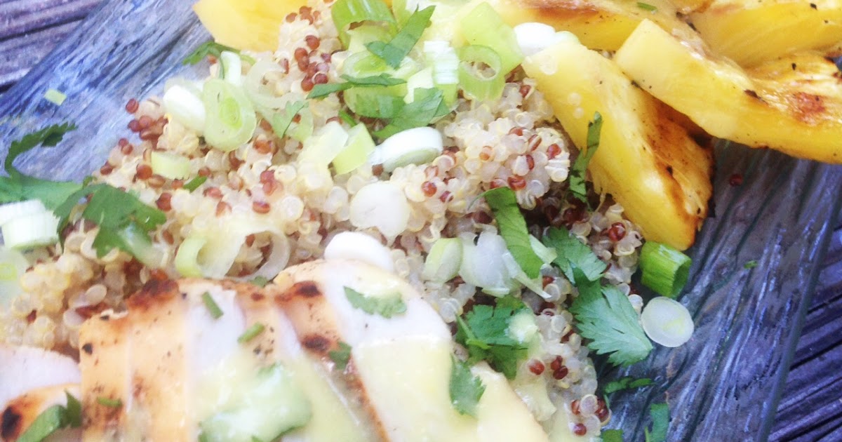 Grilled Chicken and Pineapple Quinoa Salad with Pineapple Ginger