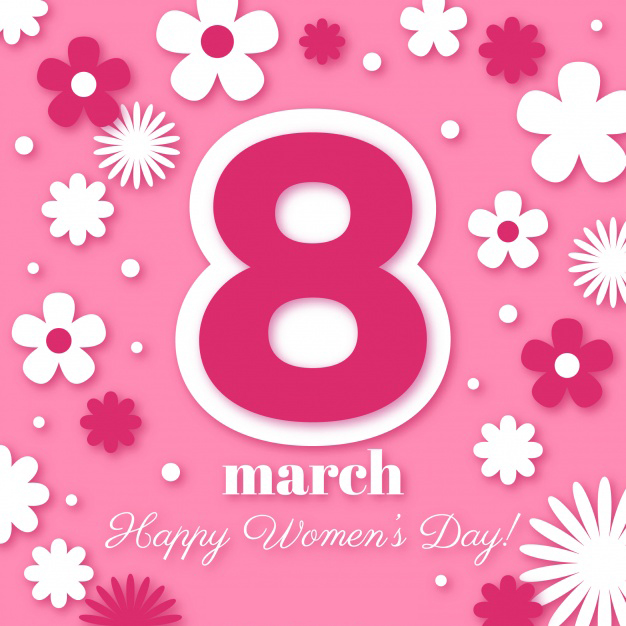 Floral women's day 8 march background Free Vector