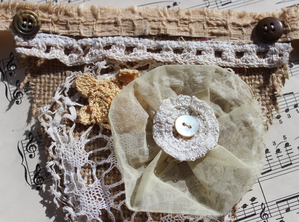 Stitching Always: Bunting. Shabby-chic Lace n Burlap/Hessian with ...