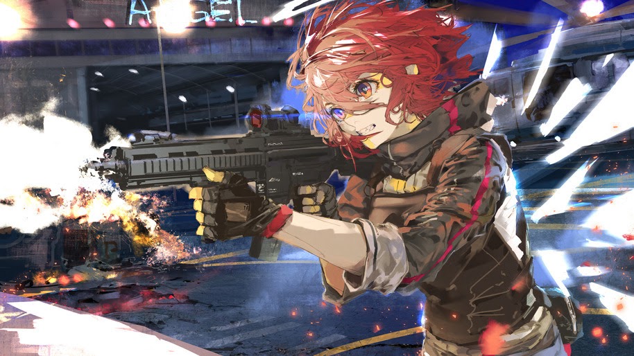 Anime, Girl, Rifle, Exusiai, Rifle, Arknights, 4K, #6.1799