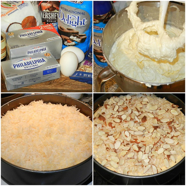 steps for how to make almond joy cheesecake 