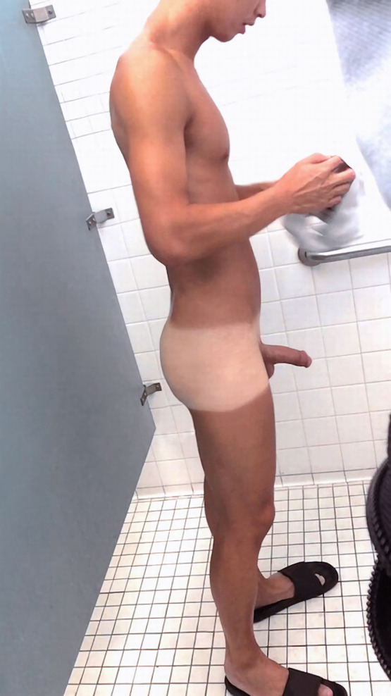 Boy shower dildo long hair