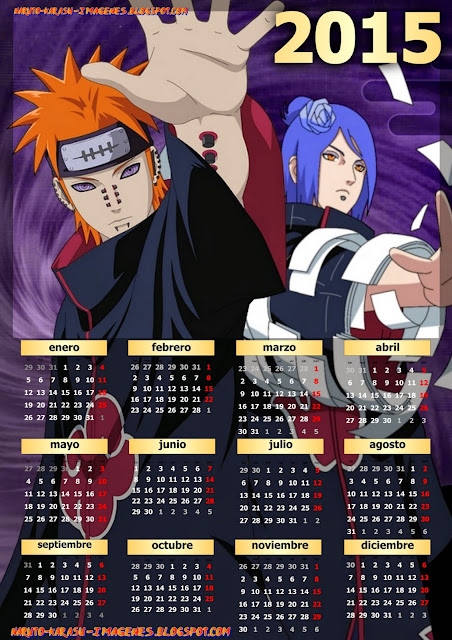 calendario anime naruto 2015